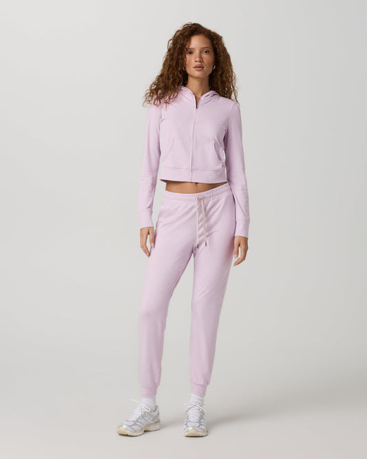 Halo Mini Full Zip Hoodie Lilac Breeze Heather Fitted Hoodie | Vuori discount - US 5487