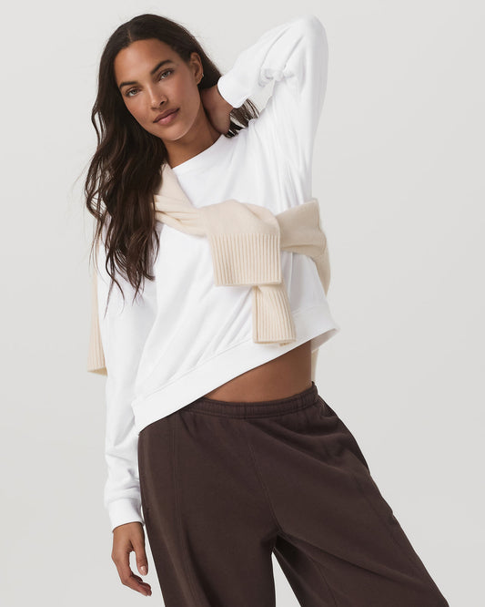 Sedona Seams Crew Women's White Fleece Sweatshirt | Vuori online - US 2275