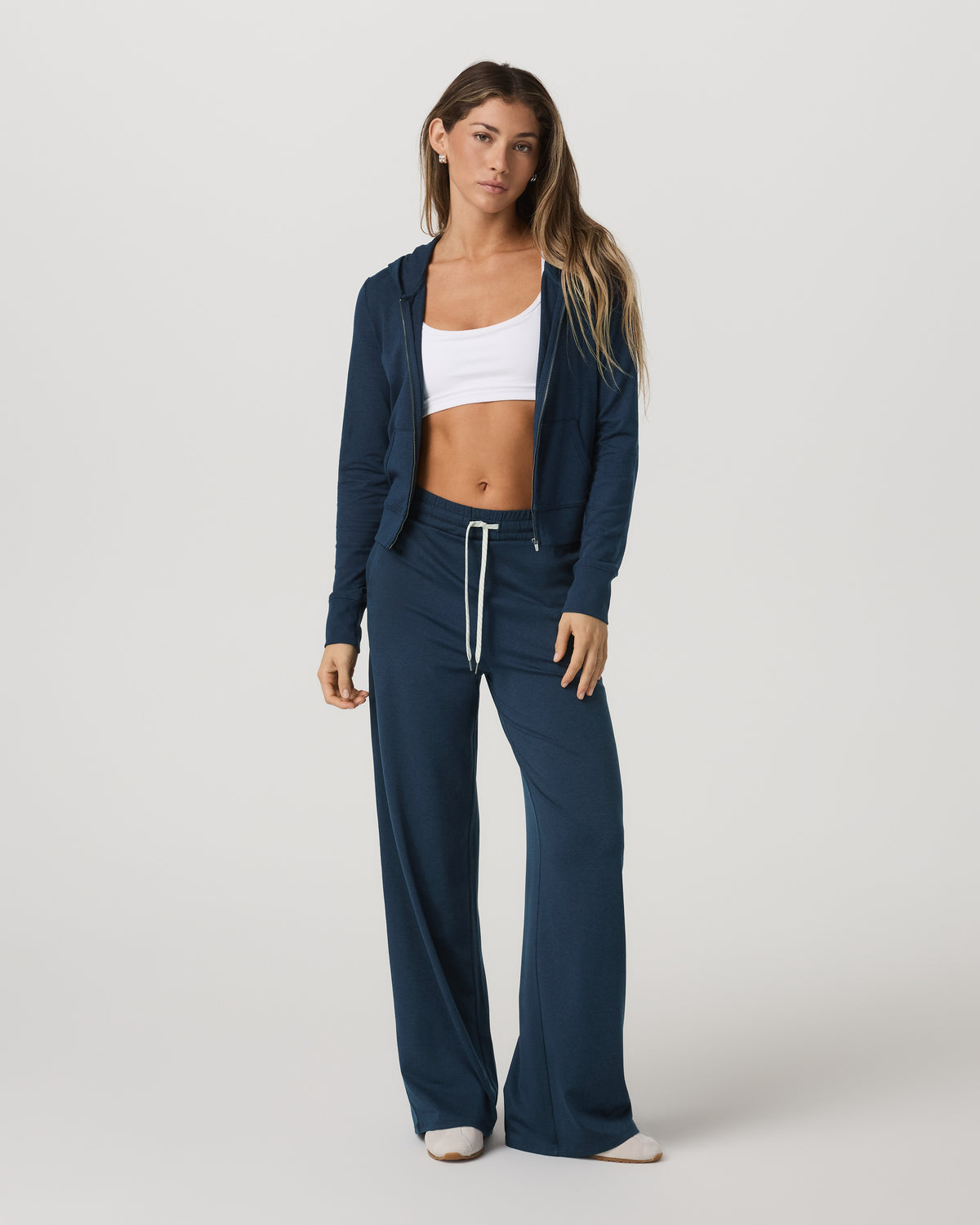 Women's Halo Mini Full Zip Hoodie Blue Coast Heather | Vuori shop - US 7002