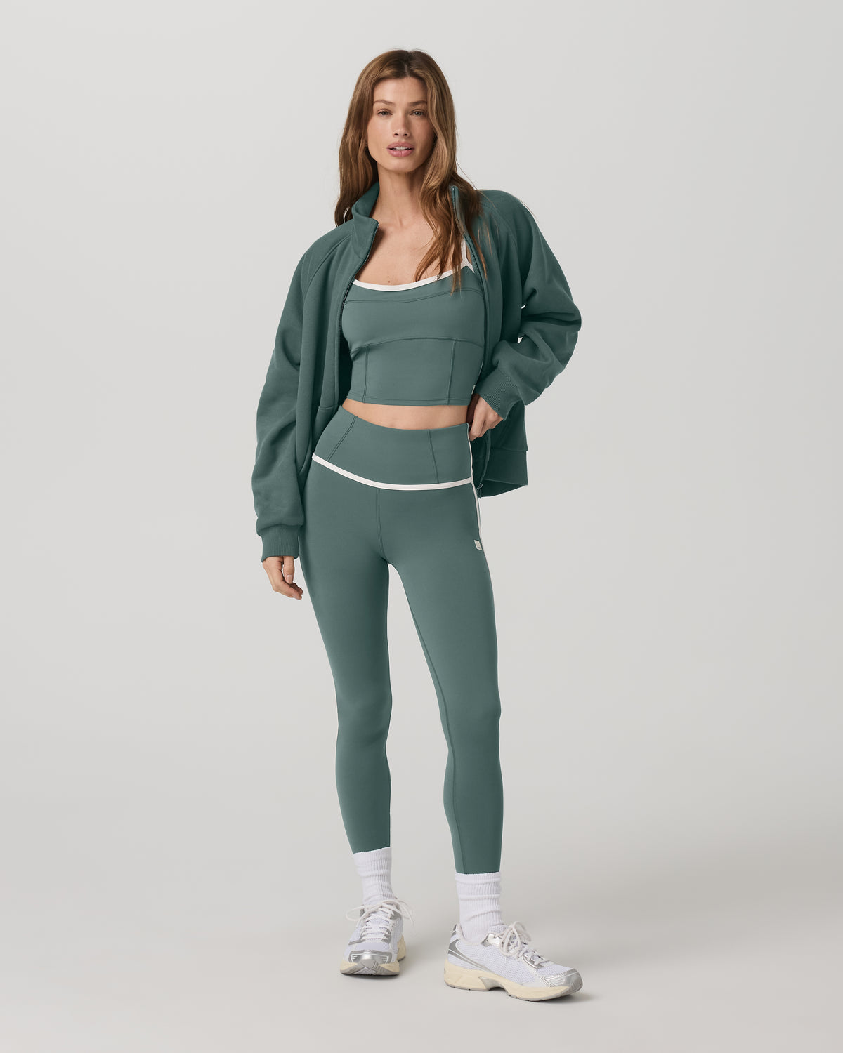 Restore Double Zip Sweatshirt Agate Green Full-Zip Fleece | Vuori outlet - US 1916