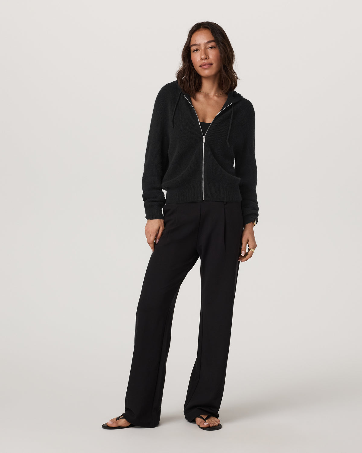 Émilie Cashmere Hoodie Women's Black Zip | Vuori for sale - US 3957