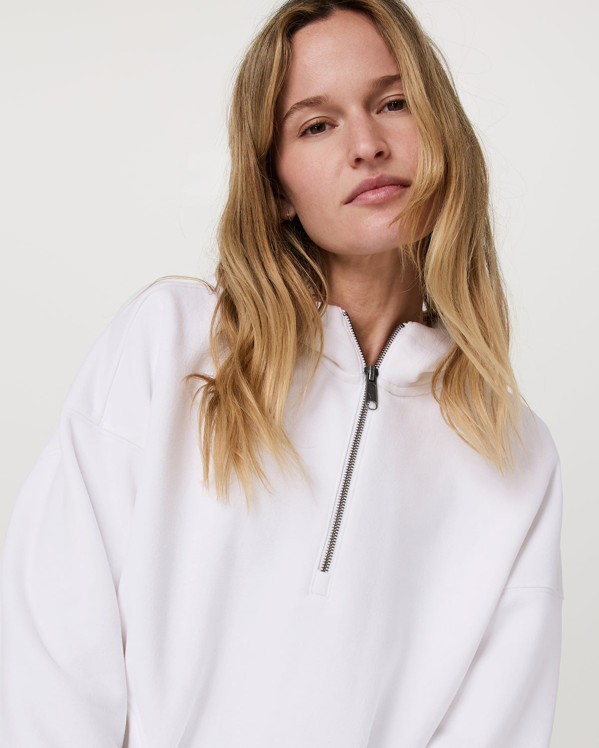 Restore Relaxed Half Zip Hoodie Women's White Pullover | Vuori online - US 7102