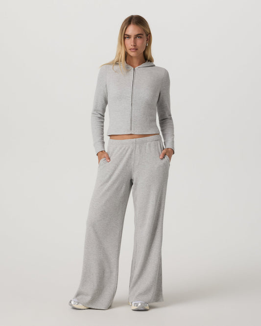 Waffle Full Zip Hoodie Women's Light Grey Hoodie | Vuori for sale - US 4246