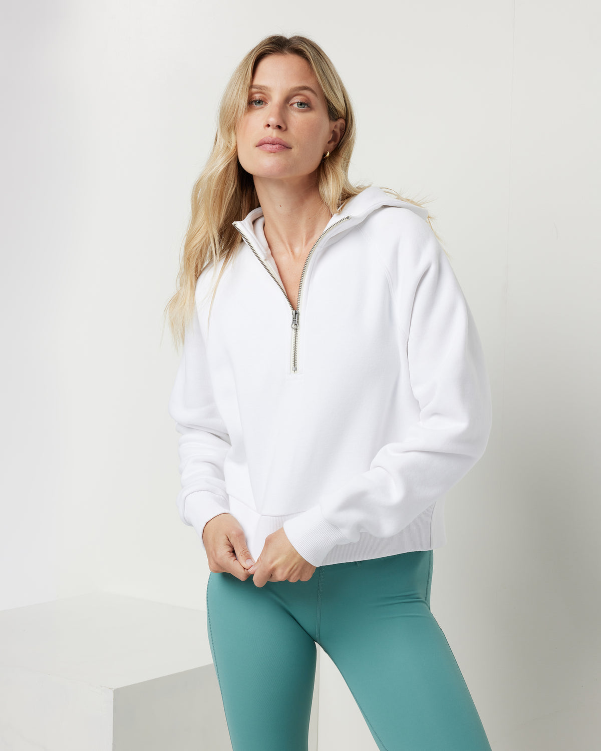 Restore Half Zip Hoodie Women's White Hoodie | Vuori online - US 8696