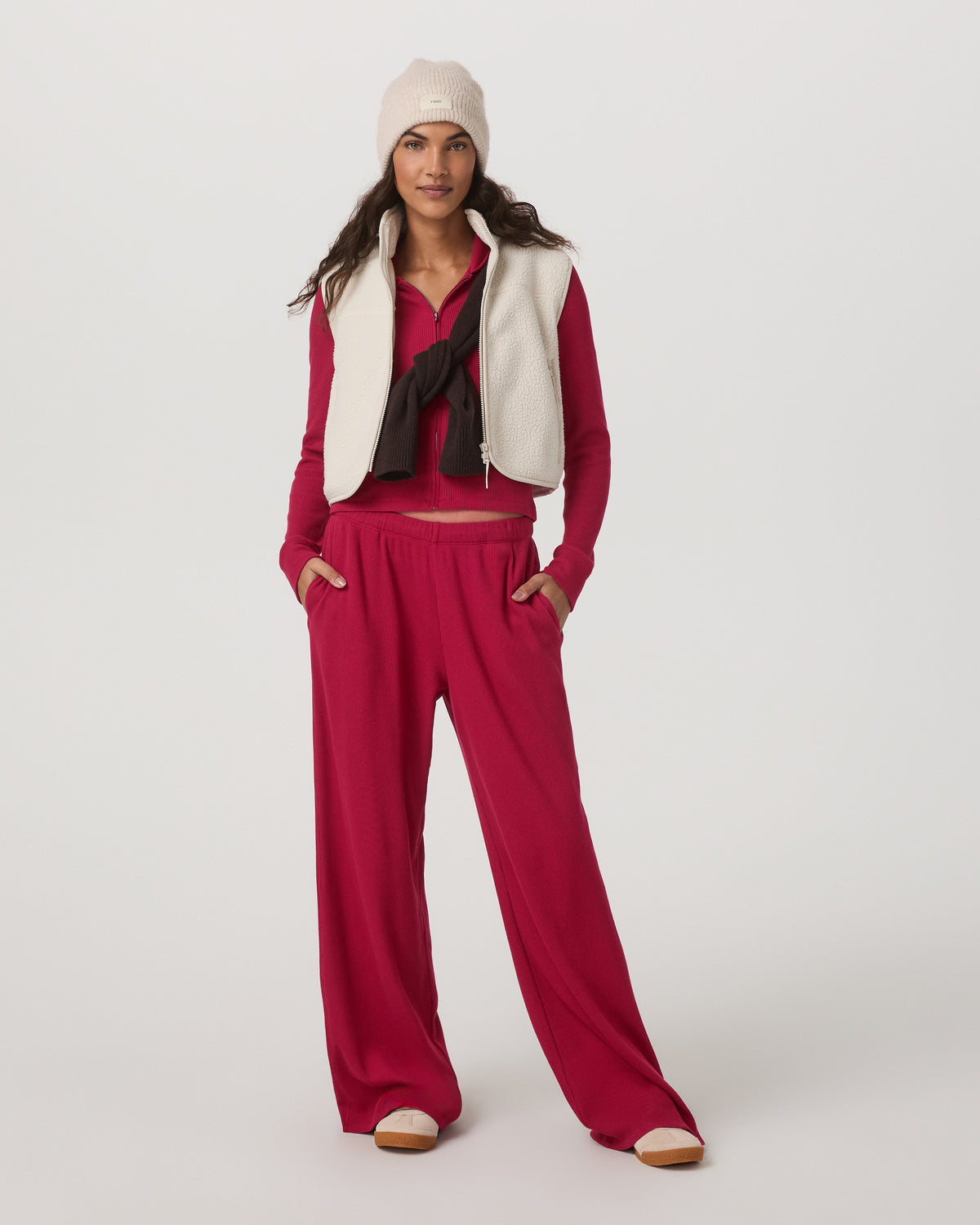 Waffle Wideleg Pant Women's Strawberry Waffle Knit Pant | Vuori discount - US 5754