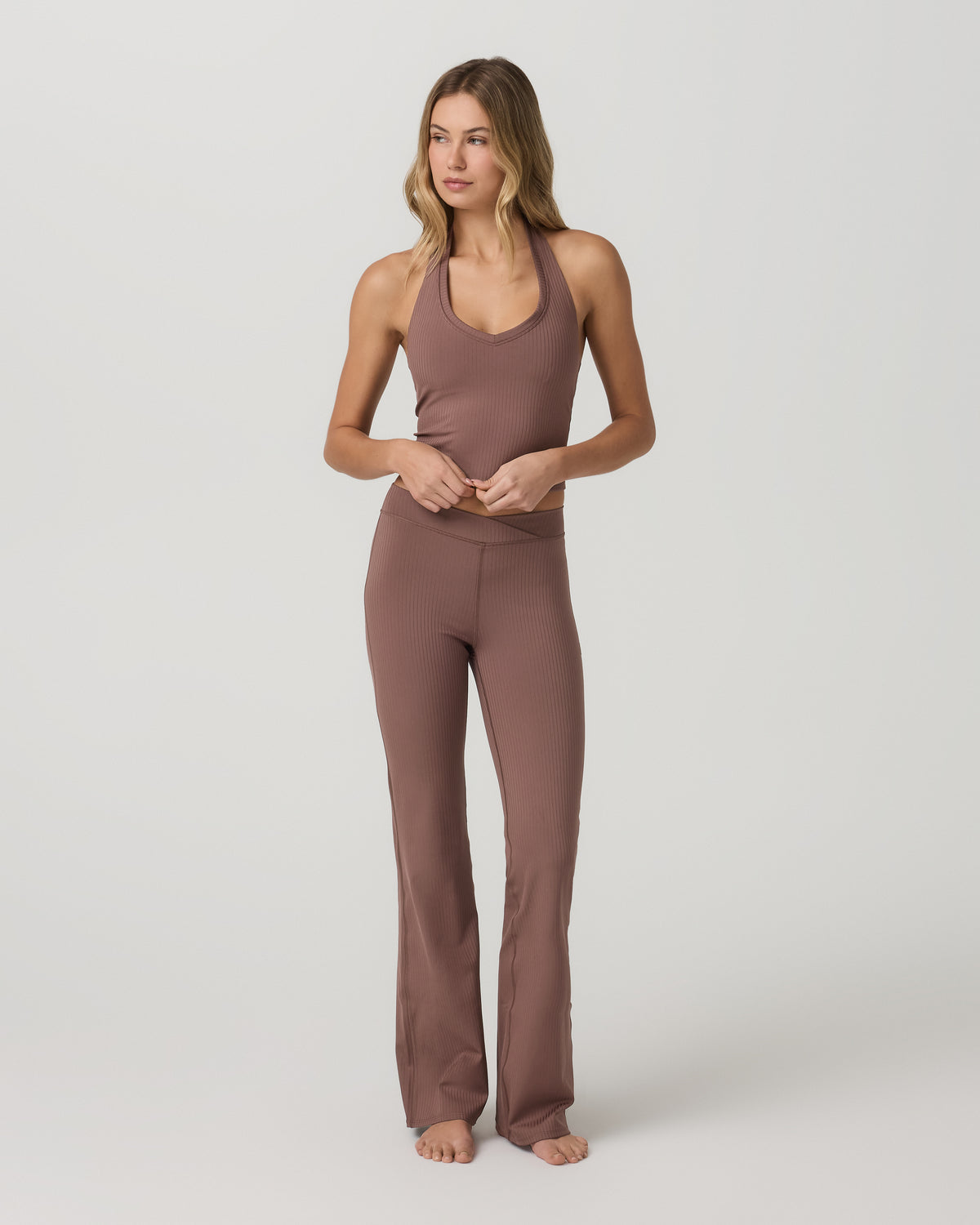 Inversion Rib Slim Flare Women's Sable Slim Flare Leggings | Vuori outlet - US 6329