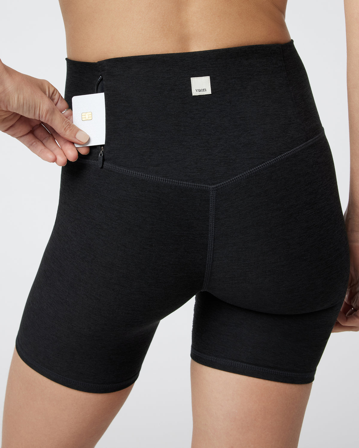 Clean Elevation Shorty Black Heather Biker Shorts | Vuori outlet - US 7393