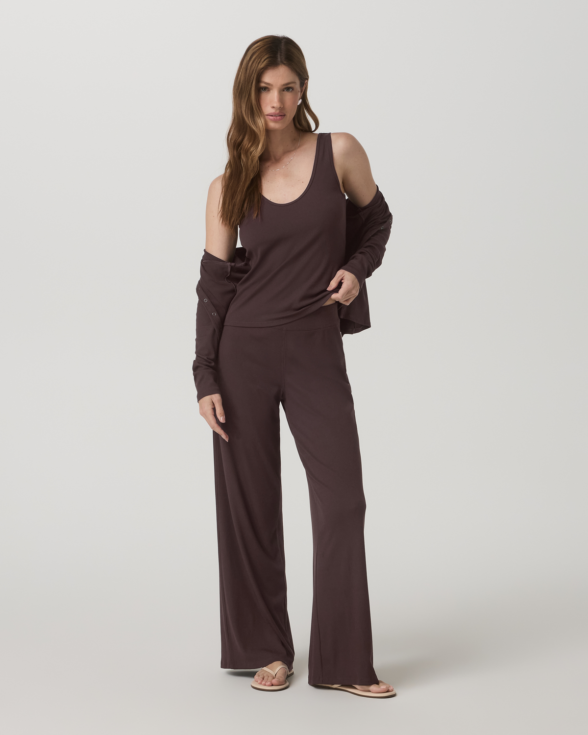 Pose Twin Tank Women's Fitted French Roast Tank Top | Vuori shop - US 5450
