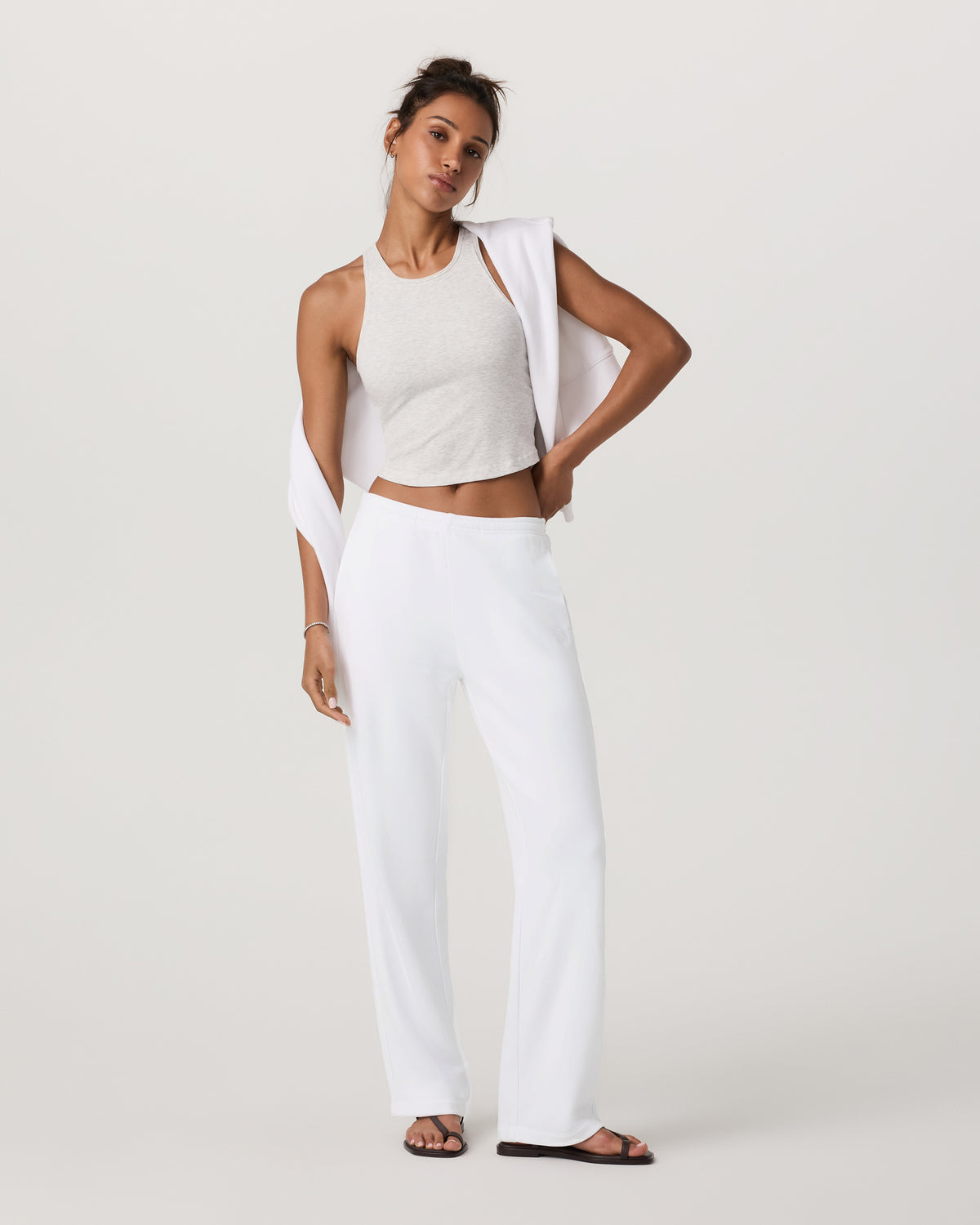 Pose Plyo Tank White Rib Tank Top with Built in Bra | Vuori outlet - US 8342