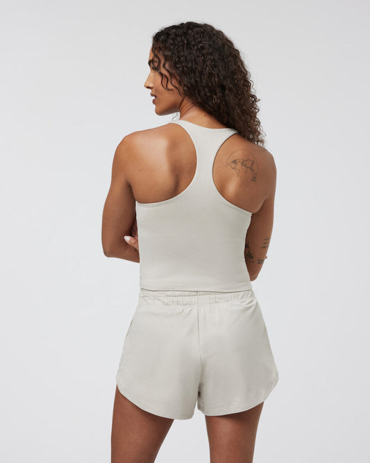 Halo Performance Crop 2.0 Ecru Heather Tank | Vuori for sale - US 2084