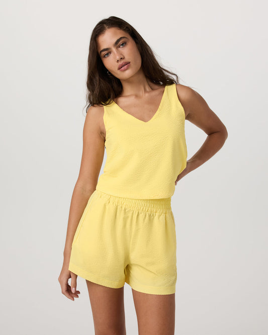 Villa Textured Crop Tank Sunlight | Vuori for sale - US 6919