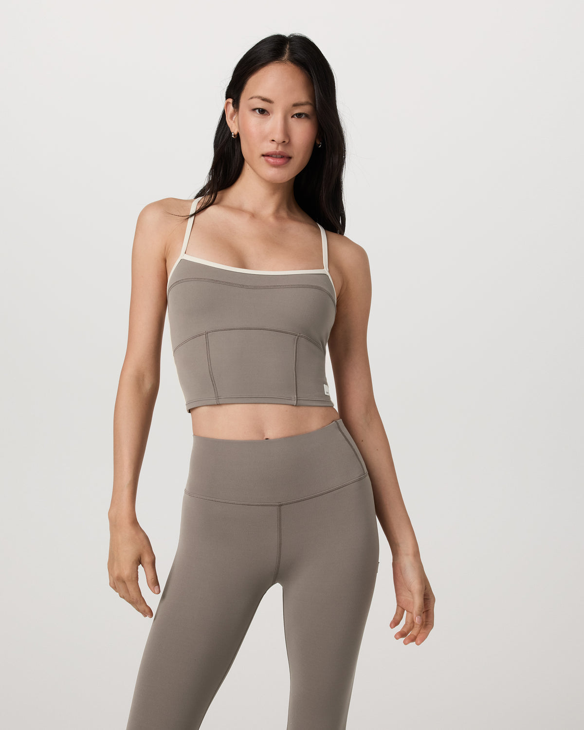 Vuori AllTheFeels™ Corset Tank Women's Smokey Taupe Top | Vuori for sale - US 6555