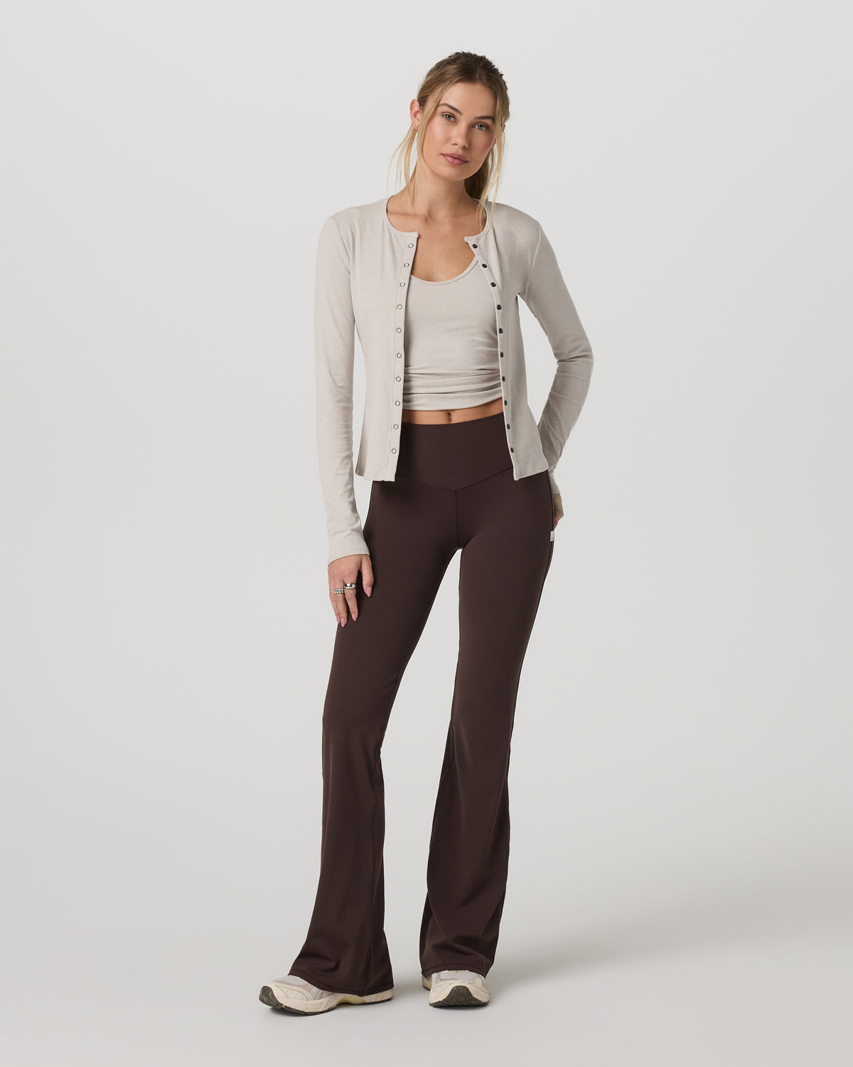 Long Sleeve Pose Twin Cardigan Women's Ecru Heather Top | Vuori discount - US 2612