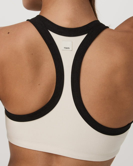 Elevation Racer Bra Women's Bone Heather Sports Bra | Vuori discount - US 5307