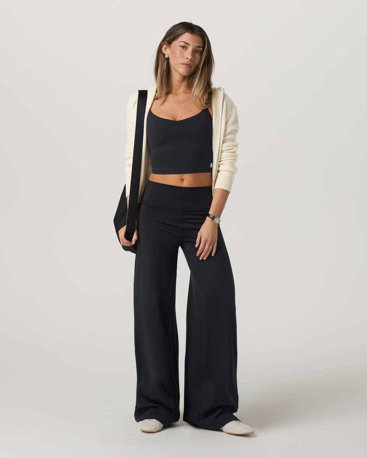 Halo Easy Wideleg Pant Women's Solid Black Wideleg Pants | Vuori discount - US 2304