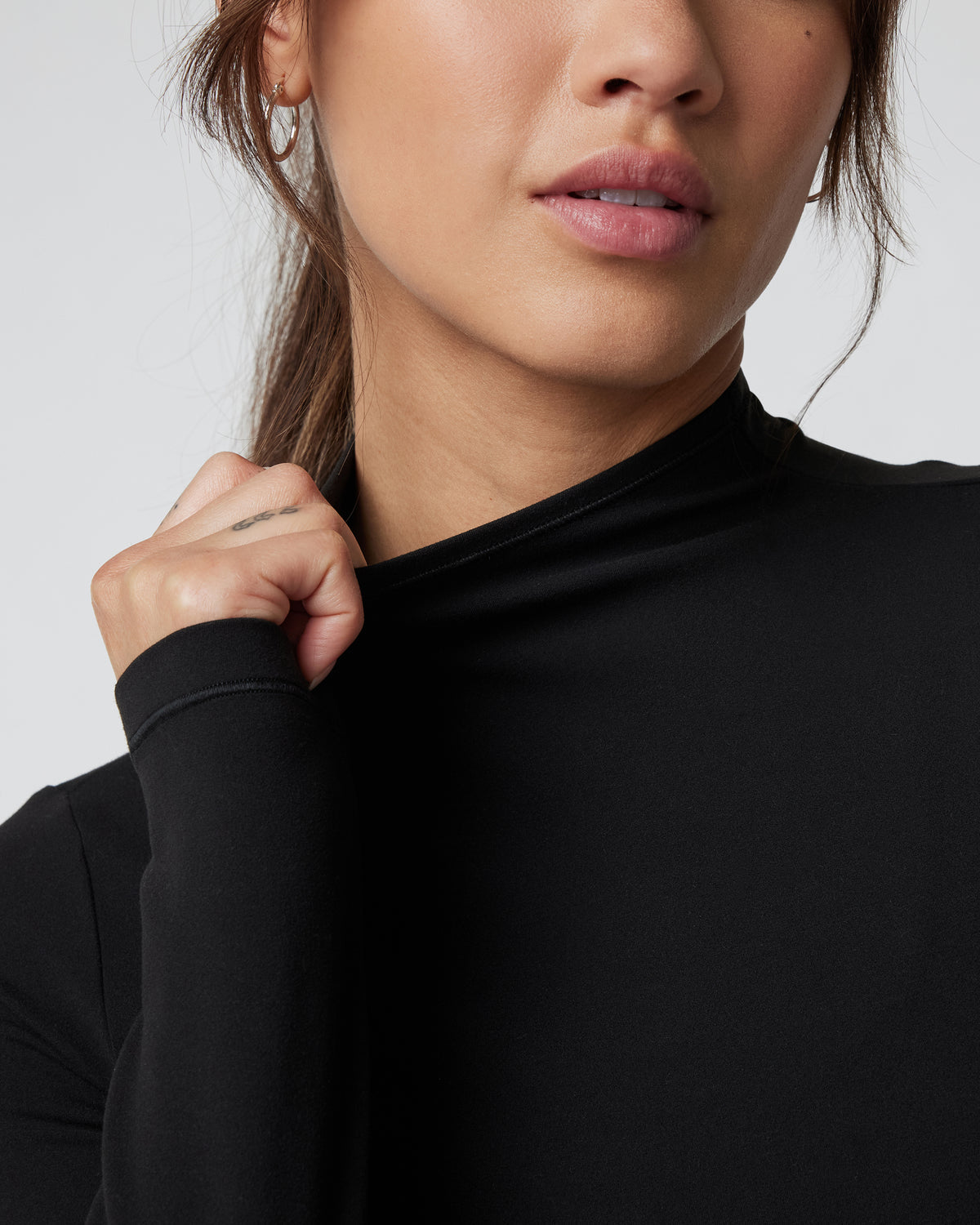 Vuori AllTheFeels Long Sleeve Mock Black | Vuori discount - US 2633