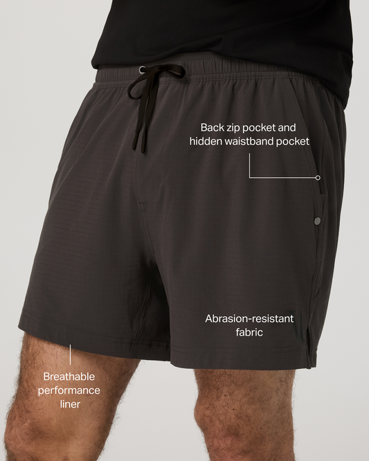 HardKore Short Lined 5" Men's Carbon Performance Shorts | Vuori shop - US 2169