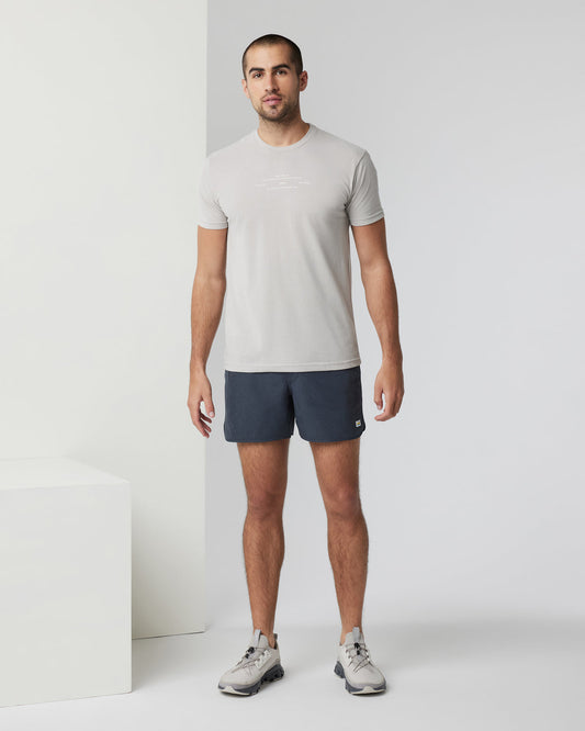 Banks Short 5" Navy Linen Texture Athletic Shorts | Vuori sale - US 2674