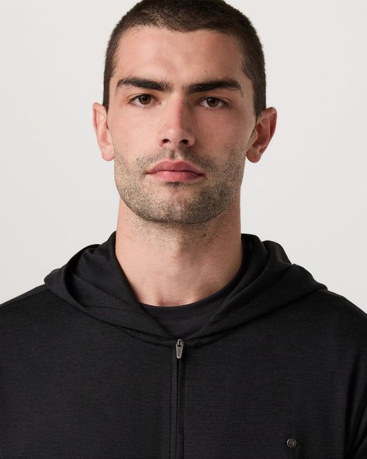 Ponto Full Zip Hoodie Men's Black Heather Hoodie | Vuori for sale - US 2916