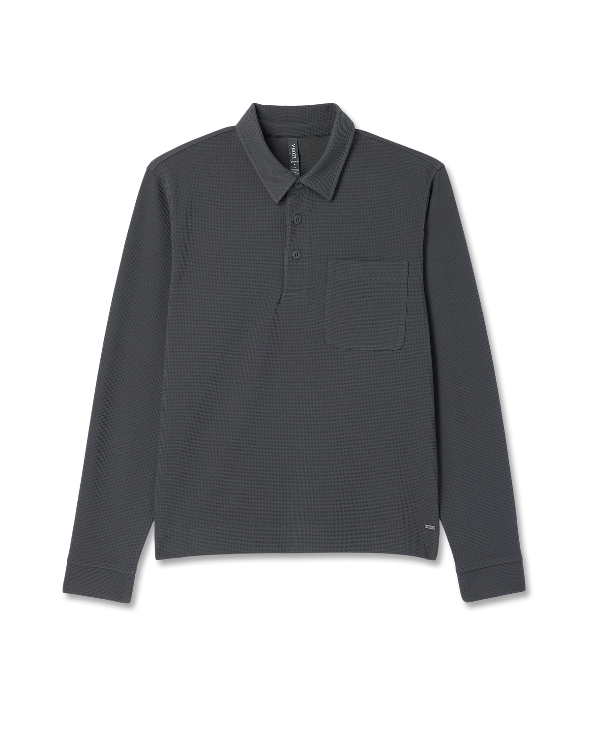 Long Sleeve Waffle Polo Men's Dark Pewter Polo Shirt | Vuori outlet - US 2504