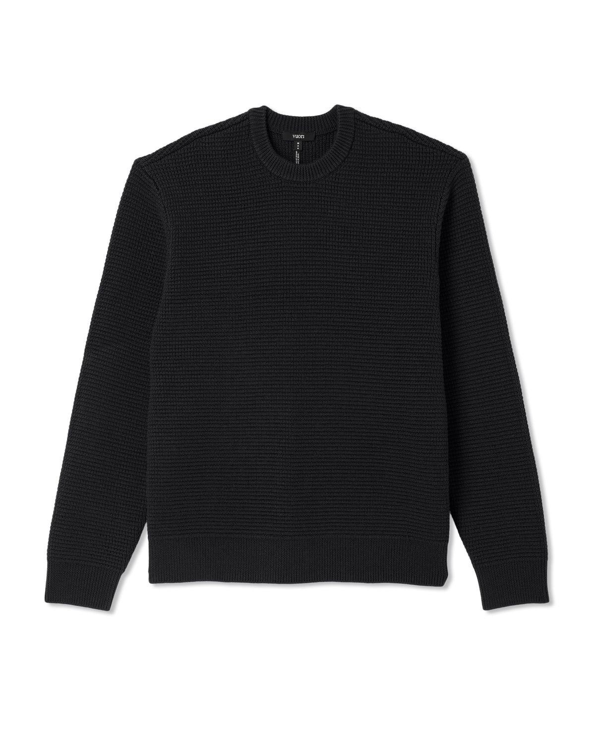 Denver Waffle Crew Sweater Men's Black Wool Sweater | Vuori onsale - US 7718
