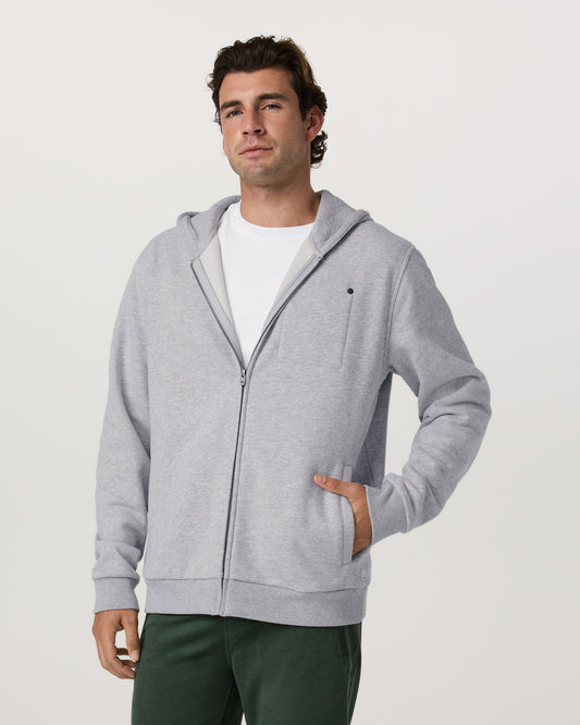 Seaside Full Zip 2.0 Men's Light Heather Grey Hoodie | Vuori for sale - US 4119