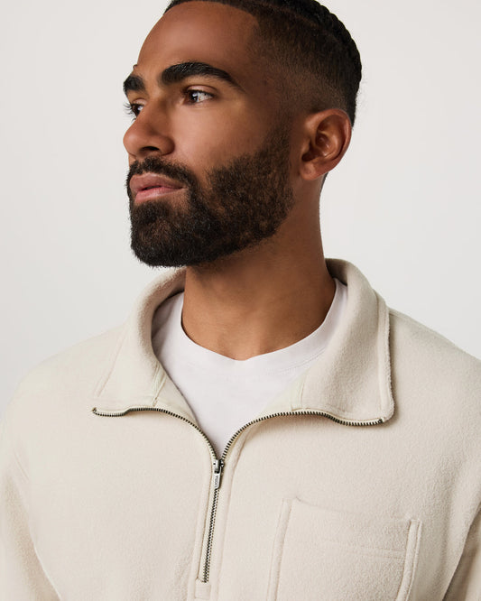 Beach Fleece 1/2 Zip - Relaxed Bone Heather Pullover | Vuori outlet - US 3727