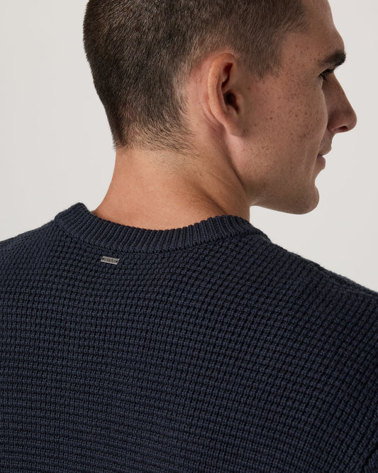 Denver Waffle Crew Sweater Men's Navy Wool Sweater | Vuori for sale - US 7162