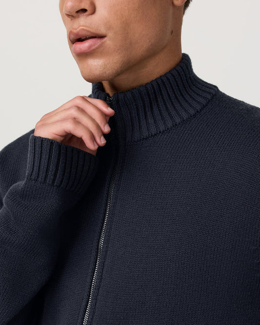 Denver Full Zip Sweater Men's Navy Zip Sweater | Vuori online - US 9944