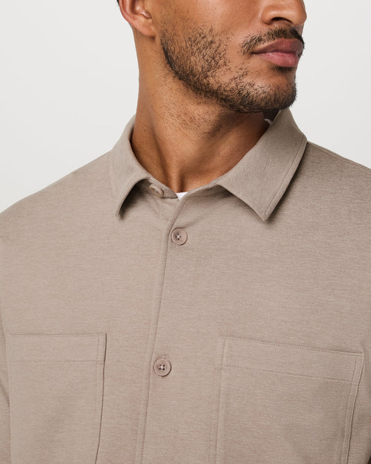 Coronado Shirt Jacket Men's Pumice Heather Shirt Jacket | Vuori for sale - US 8171