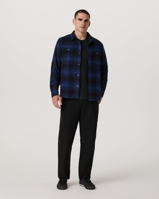 Long Sleeve Flannel Button Down Men's Blue Coast Shirt | Vuori sale - US 9190