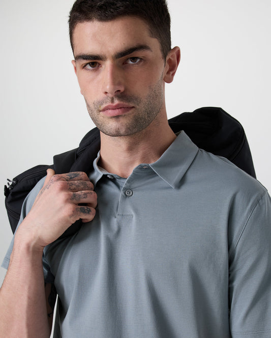 Short Sleeve Feather Polo Dusty Blue | Vuori outlet - US 7575