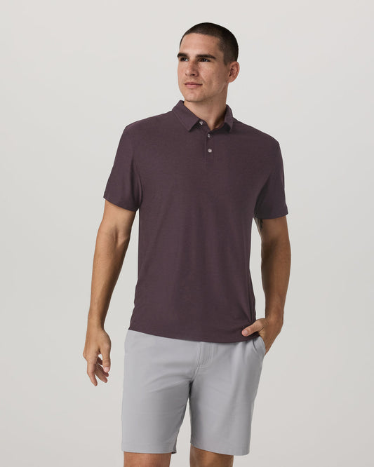 Strato Tech Polo Men's Raisin Heather Performance Shirt | Vuori sale - US 4631