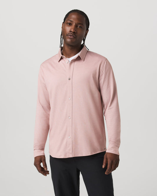 Long Sleeve Knit Oxford Button Down - Classic Fit Mauve | Vuori for sale - US 4311