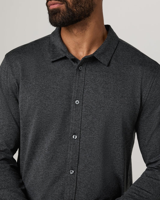 Men's Long Sleeve Ponto Button Down Charcoal Heather | Vuori for sale - US 7849