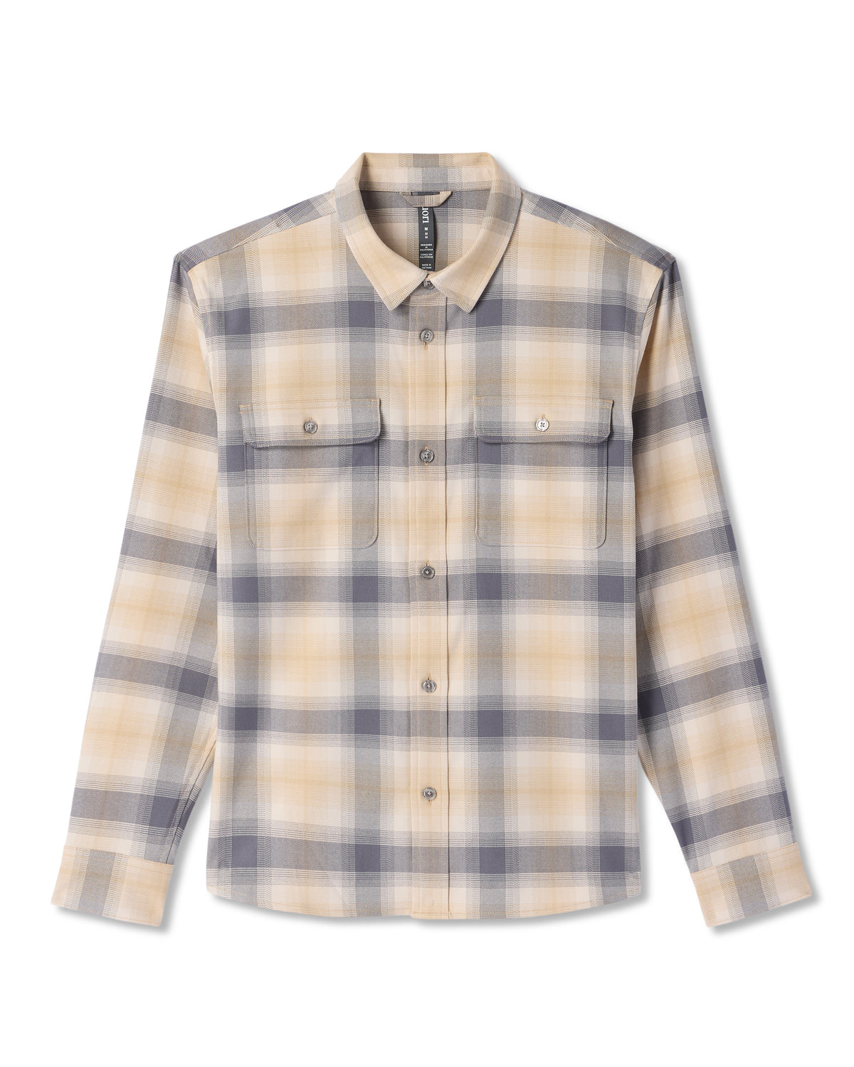 Long Sleeve Flannel Button Down Men's Cavern Grey Shirt | Vuori shop - US 8518