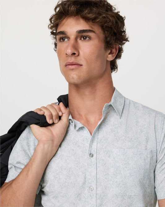 Short Sleeve Bridge Button Down Men's Frost Grey Shirt | Vuori sale - US 6641