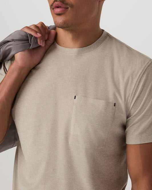 Short Sleeve Strato Pocket Tee-Relaxed Fit Truffle Heather | Vuori for sale - US 8087