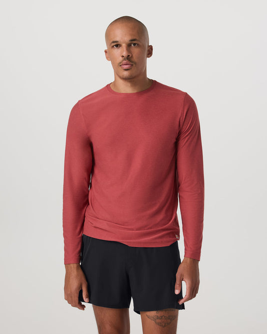 Long Sleeve Strato Tech Tee Fire Heather Workout Shirt | Vuori discount - US 8092