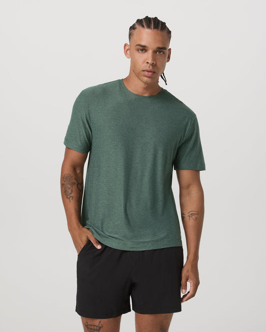 Short Sleeve Strato Tech Tee-Relaxed Fit Agate Green Heather | Vuori discount - US 8902