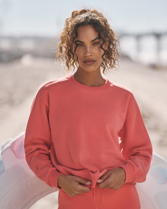 Sedona Seams Crew Women's Bright Coral Sweatshirt | Vuori sale - US 5764