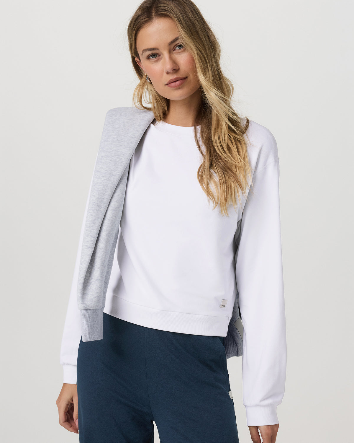 Halo Modern Crew Women's White Lounge Sweatshirt | Vuori for sale - US 1858