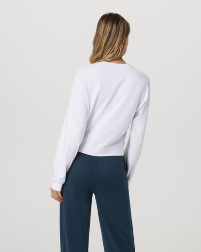 Halo Modern Crew Women's White Lounge Sweatshirt | Vuori for sale - US 1858
