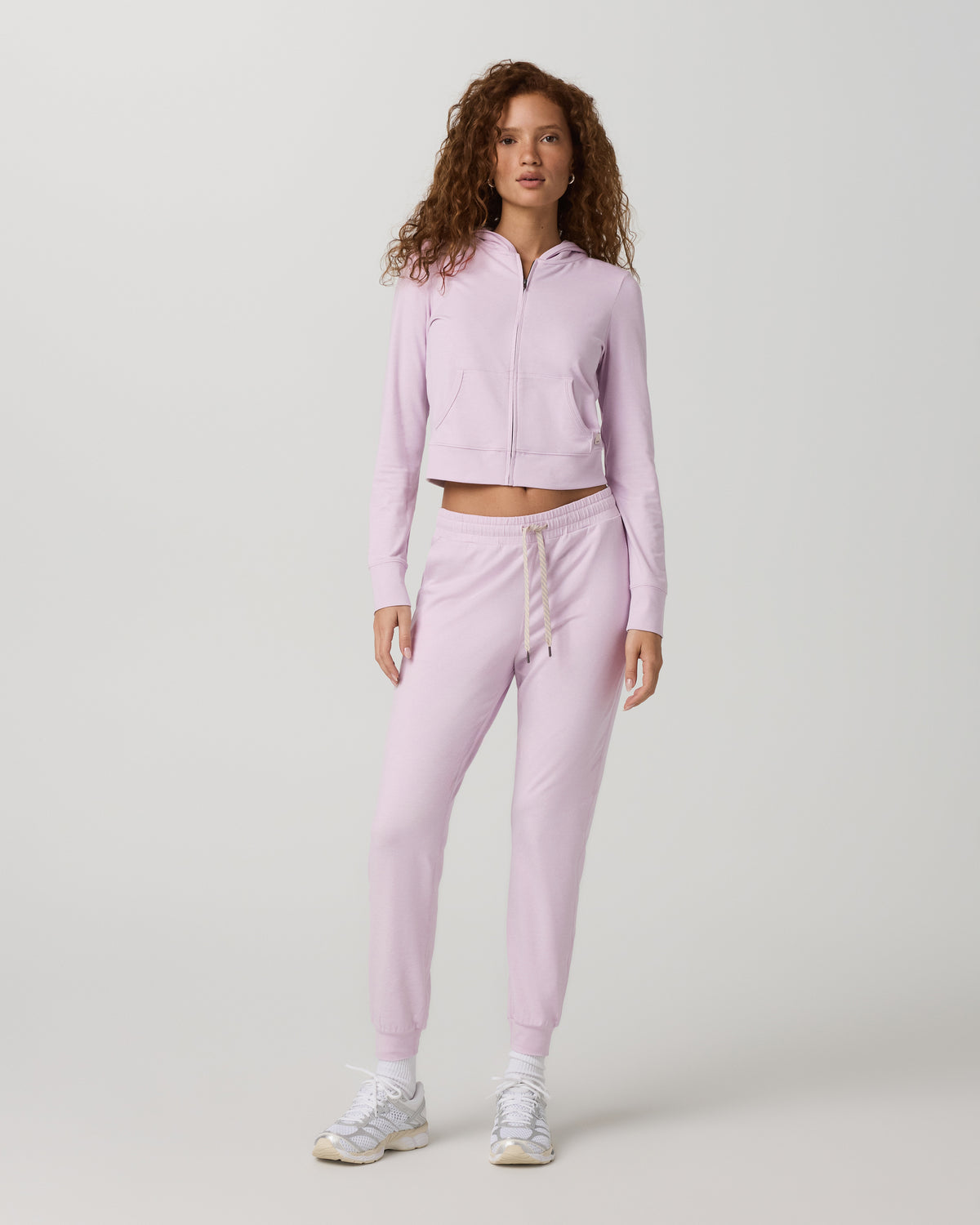 Halo Mini Full Zip Hoodie Lilac Breeze Heather Fitted Hoodie | Vuori discount - US 5487
