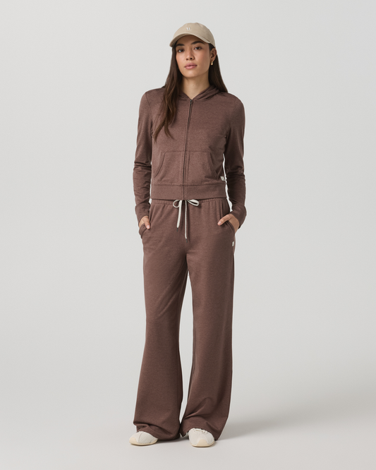 Halo Mini Full Zip Hoodie Women's Sable Heather Hoodie | Vuori sale - US 8605