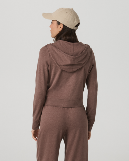 Halo Mini Full Zip Hoodie Women's Sable Heather Hoodie | Vuori sale - US 8605
