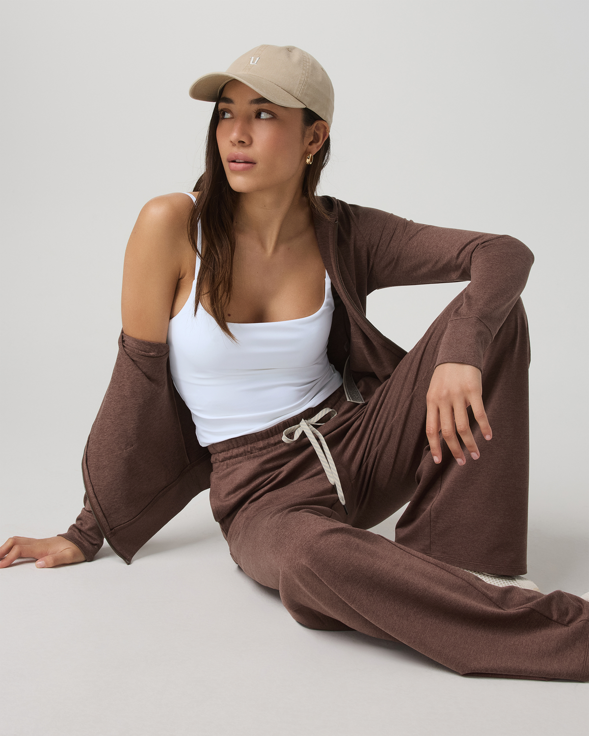 Halo Mini Full Zip Hoodie Women's Sable Heather Hoodie | Vuori sale - US 8605