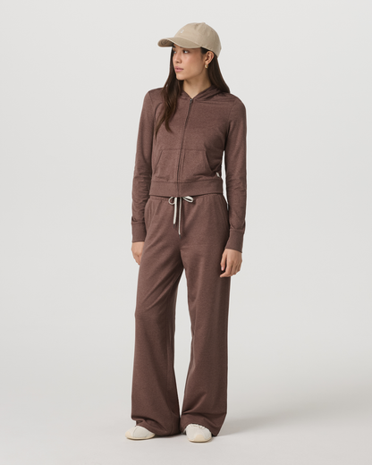Halo Mini Full Zip Hoodie Women's Sable Heather Hoodie | Vuori sale - US 8605