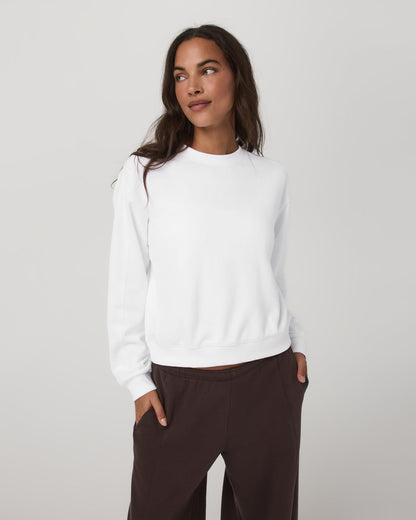 Sedona Seams Crew Women's White Fleece Sweatshirt | Vuori online - US 2275