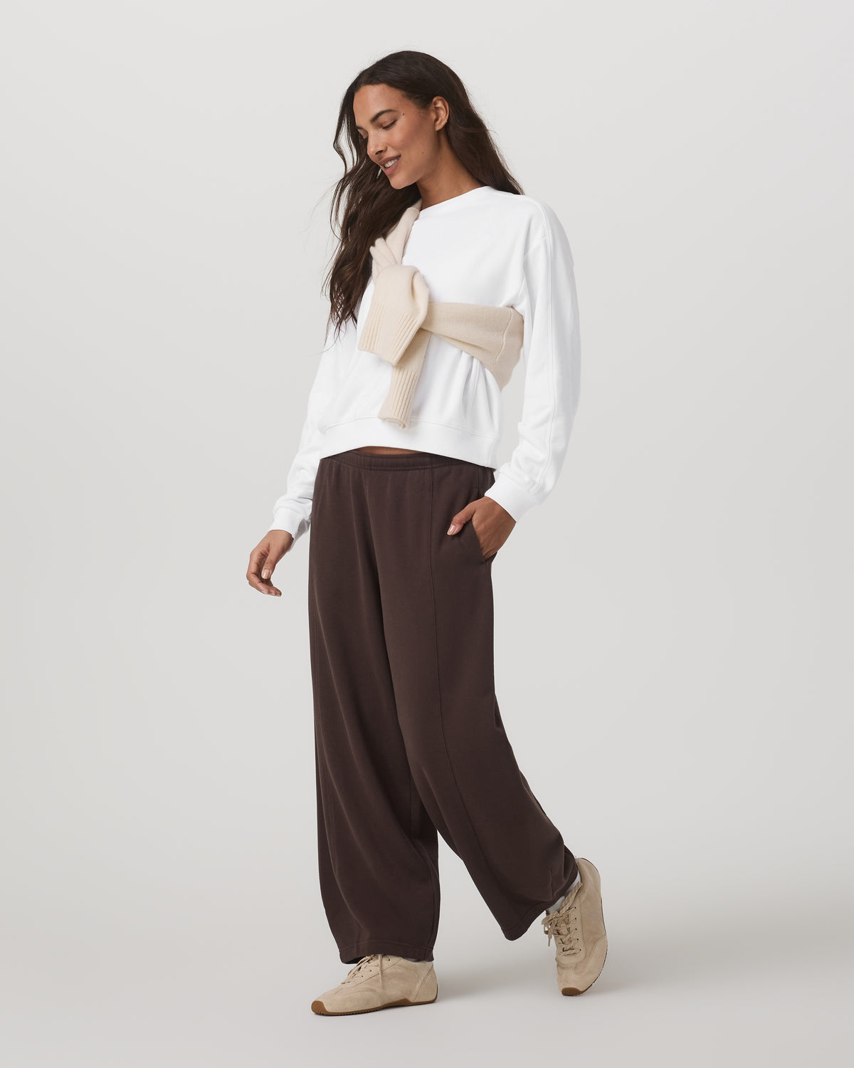 Sedona Seams Crew Women's White Fleece Sweatshirt | Vuori online - US 2275